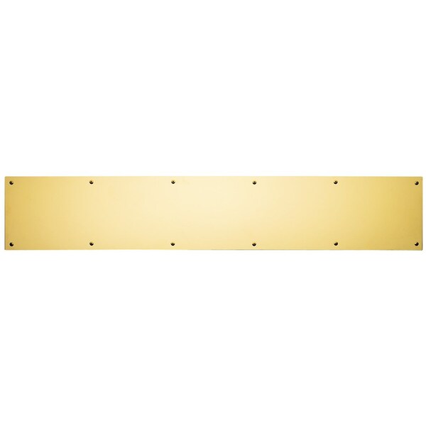 10" x 34" Standard Duty Metal Kick Plate Bright Brass Finish